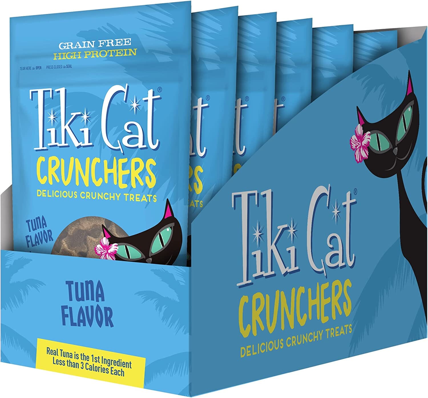 Tiki Cat Crunchers Tuna & Pumpkin Cat Food Toppers - 2 Oz Pouch - Pack of 6  