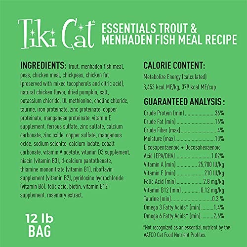 Tiki Cat Essentials Trout & Menhaden Fish Meal Recipe #12 Wet Cat Food -  