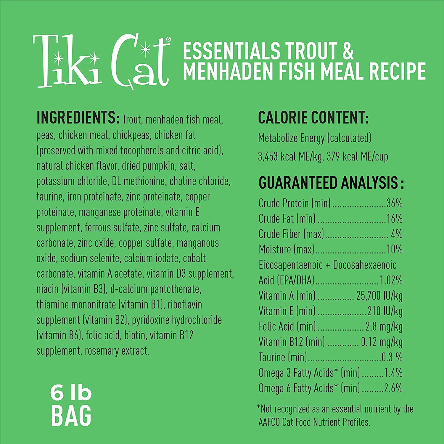 Tiki Cat Essentials Trout & Menhaden Fish Meal Recipe #6 Wet Cat Food -  