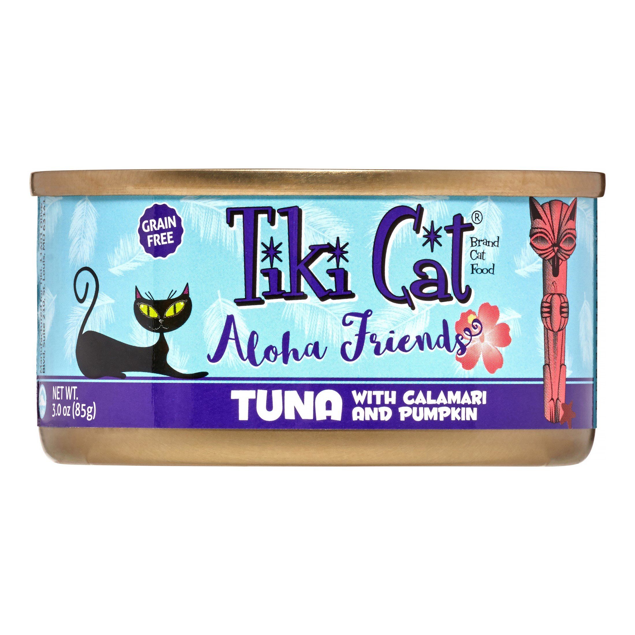 Tiki Cat Grain-Free Aloha Friends Tuna with Calamari & Pumpkin Canned Cat Food - 3 oz Cans - Case of 12  