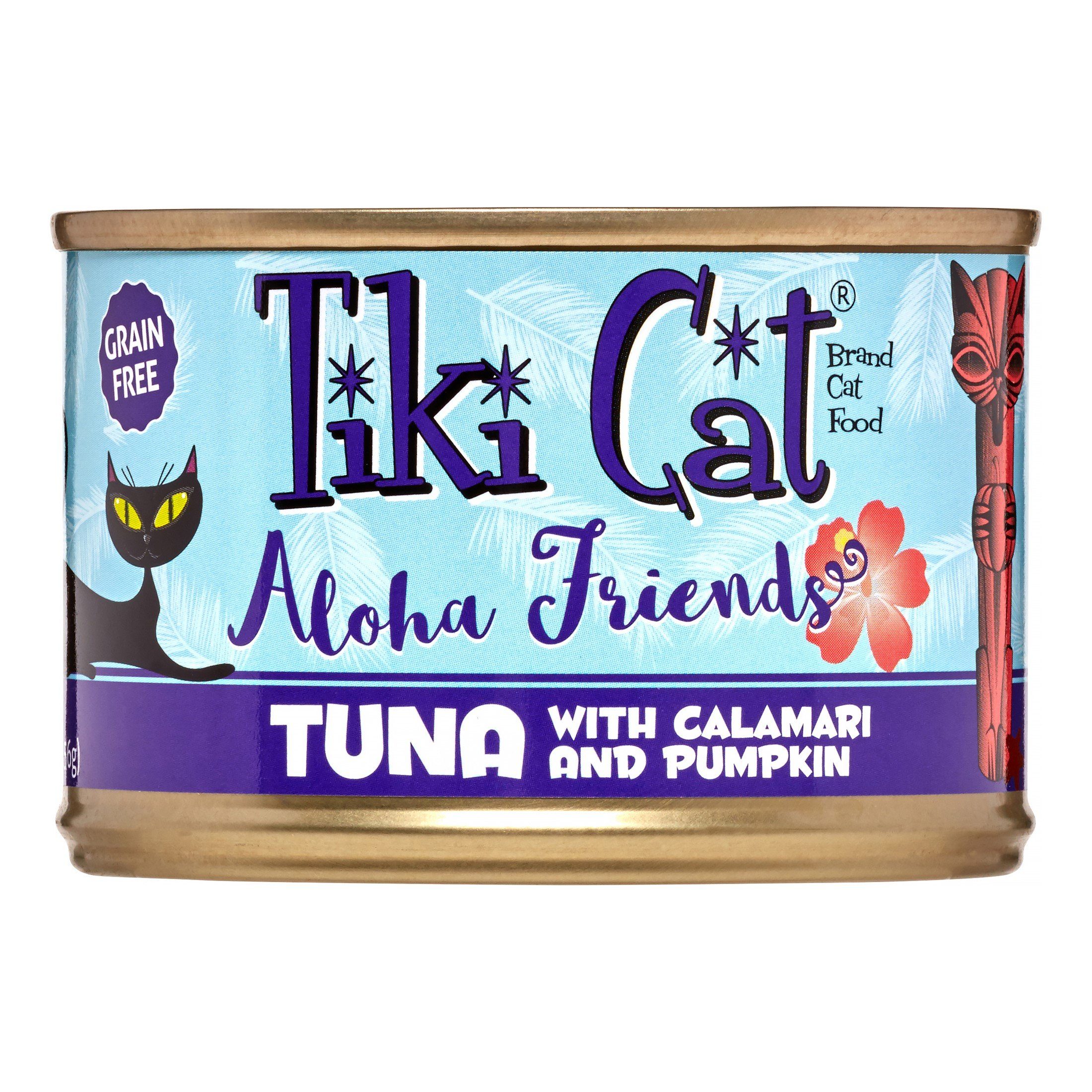 Tiki Cat Grain-Free Aloha Friends Tuna with Calamari & Pumpkin Canned Cat Food - 5.5 oz Cans - Case of 8  