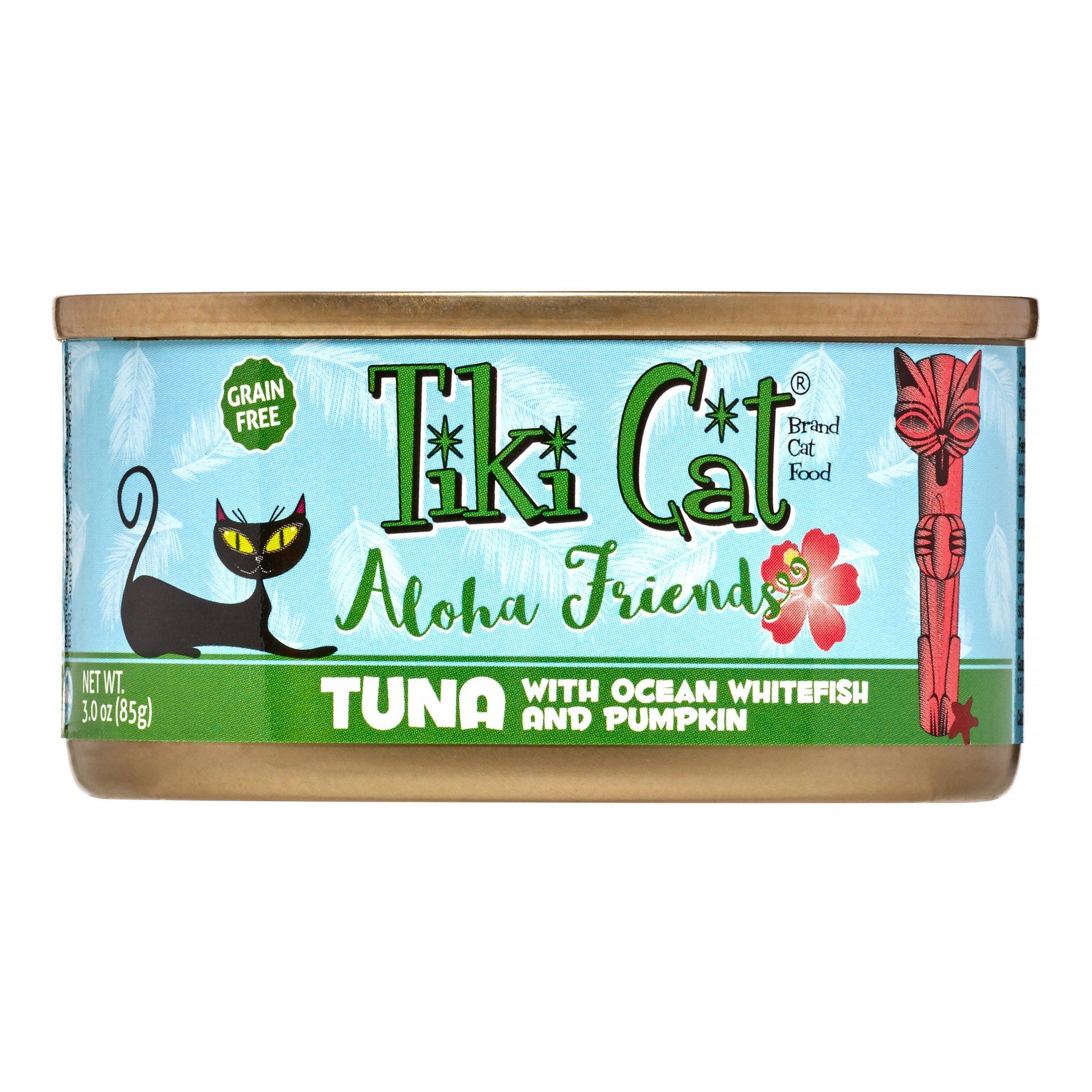 Tiki Cat Grain-Free Aloha Friends Tuna with Ocean Whitefish & Pumpkin Canned Cat Food - 3 oz Cans - Case of 12  