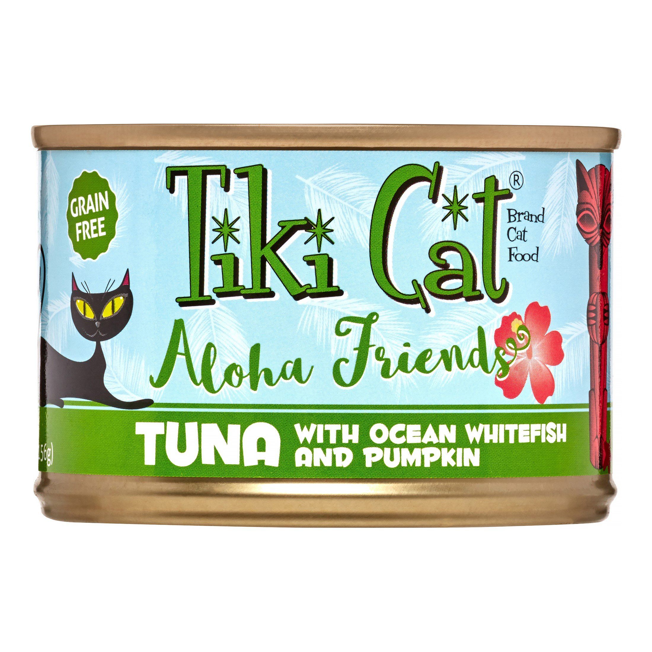 Tiki Cat Grain-Free Aloha Friends Tuna with Ocean Whitefish & Pumpkin Canned Cat Food - 5.5 oz Cans - Case of 8  