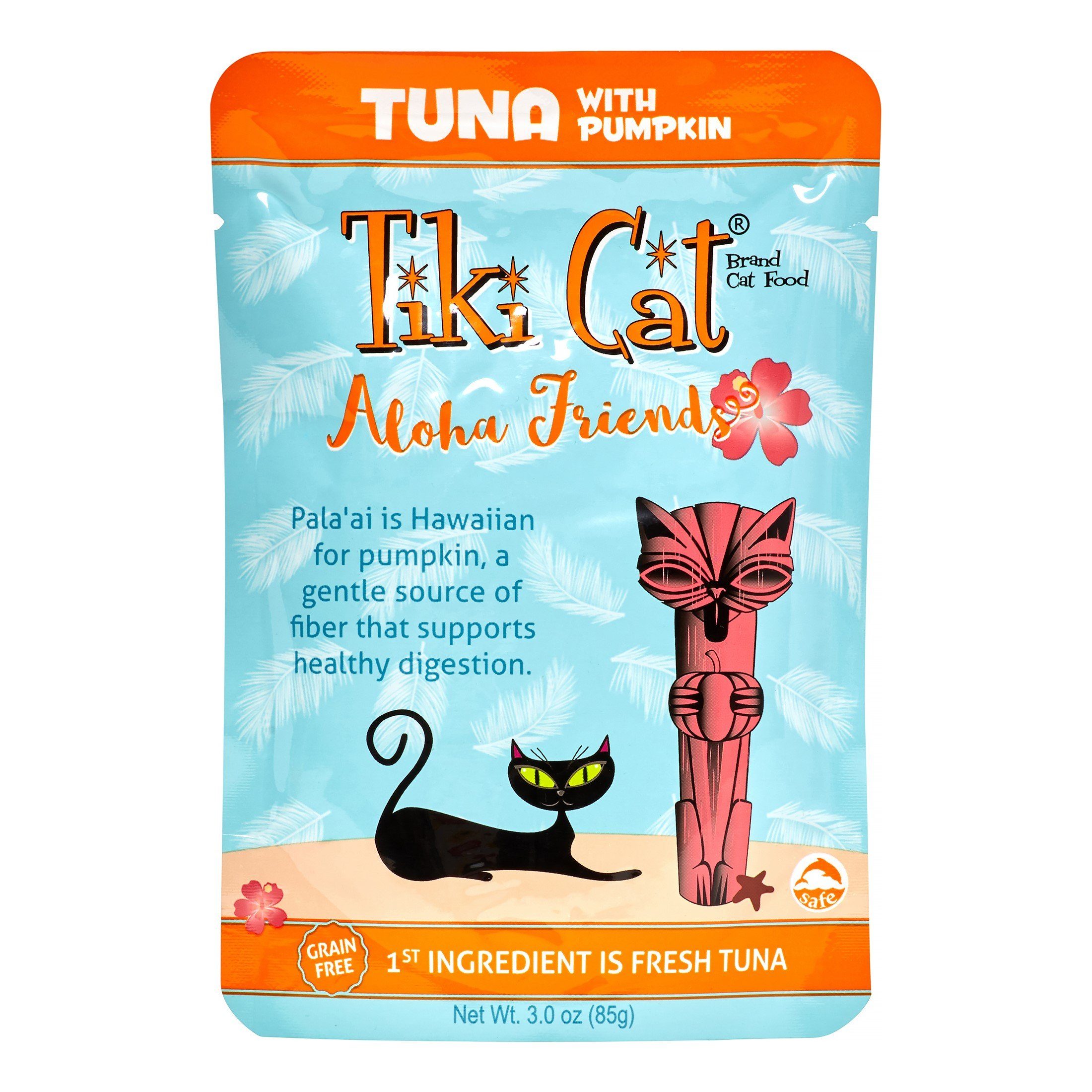 Tiki Cat Grain-Free Aloha Friends Tuna with Pumpkin Wet Cat Food in Pouches - 3 oz Pouches - Case of 12  