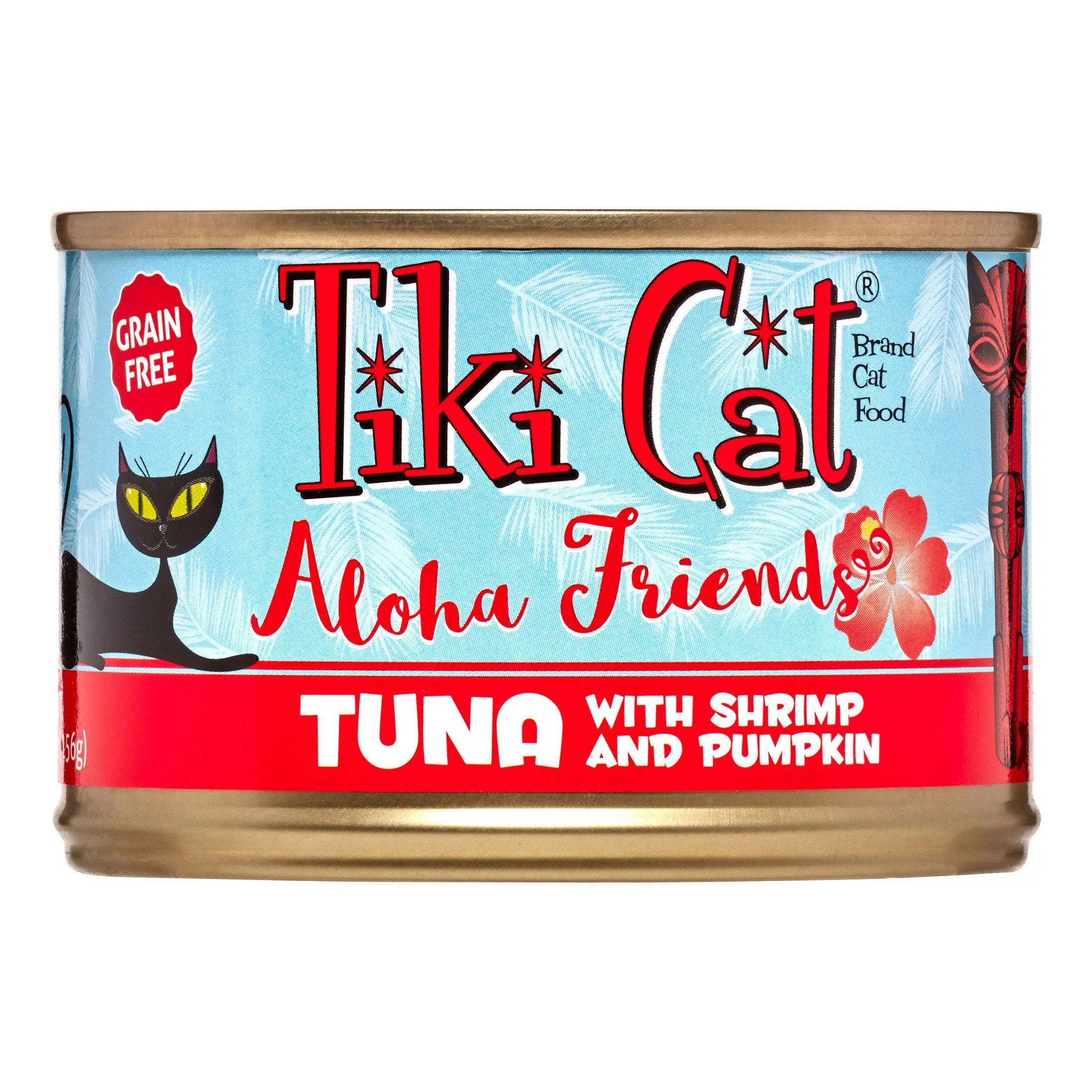 Tiki Cat Grain-Free Aloha Friends Tuna with Shrimp & Pumpkin Canned Cat Food - 5.5 oz Cans - Case of 8  