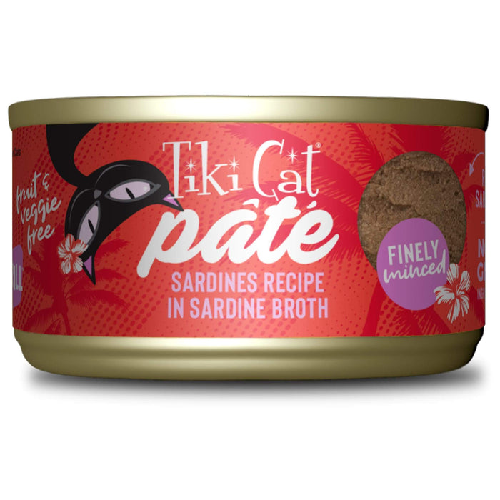 Tiki Cat Grill Sardines in Sardine Recipe Pate Canned Cat Food - 2.8 oz Cans - Case of 12