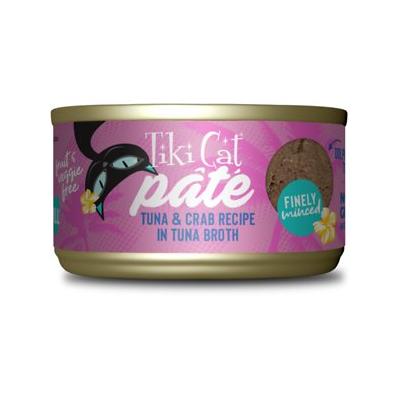 Tiki Cat Grill Tuna & Crab Recipe Pate Canned Cat Food - 2.8 oz Cans - Case of 12  