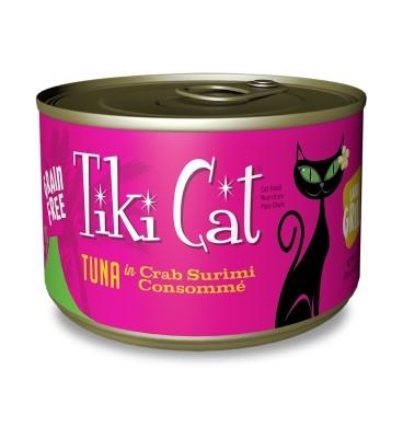 Tiki Cat Lanai Grill Canned Cat Food - Tuna in Crab Surimi Consomme - Case of 8  