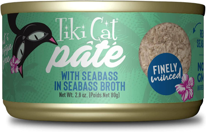 Tiki Cat Seabass Pate Luau Canned Cat Food - 2.8 Oz - Case of 12