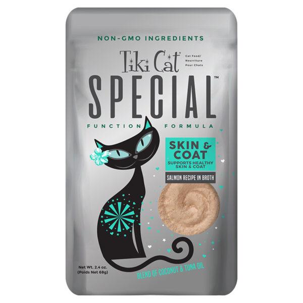 Tiki Cat Special Mousse Skin & Coat Salmon Cat Food Toppers and Crunchers - 2.4 oz Pouc...