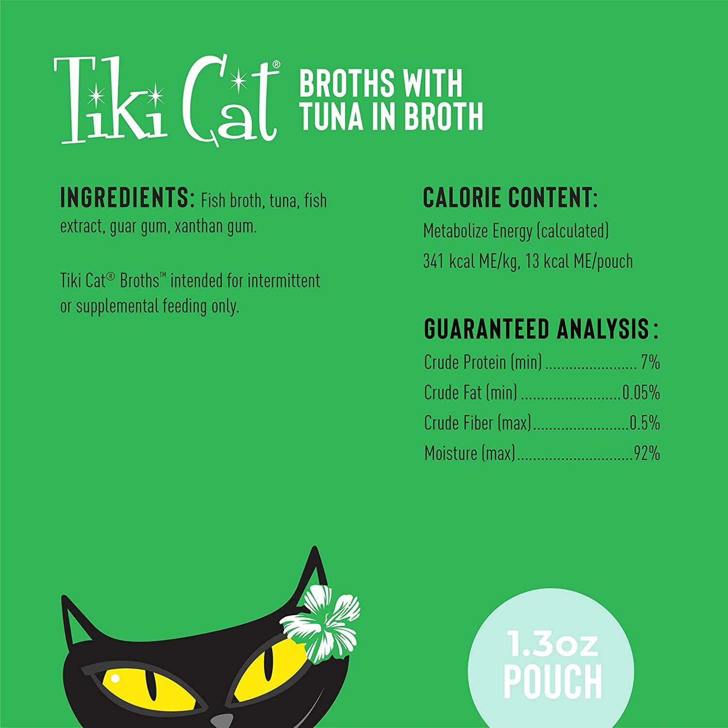 Tiki Cat Tuna Broth Cat Food Toppers - 1.3 Oz Pouch - Pack of 12  