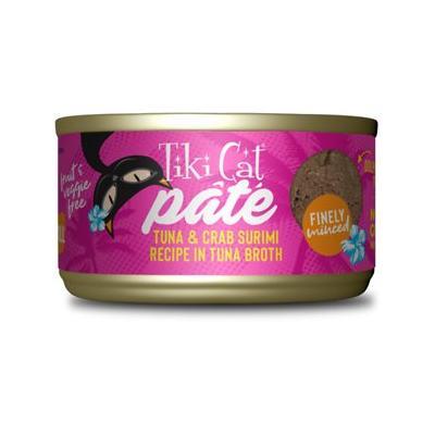 Tiki Cat Tuna & Crab Surimi Recipe Pate Canned Cat Food - 2.8 oz Cans - Case of 12  