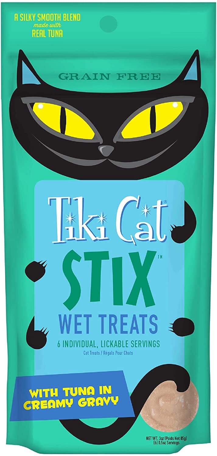 Tiki Cat Tuna Mousse STIX™ Cat Treats - (6 Tubes per Bag) - 3 Oz Bags - Pack of 12  