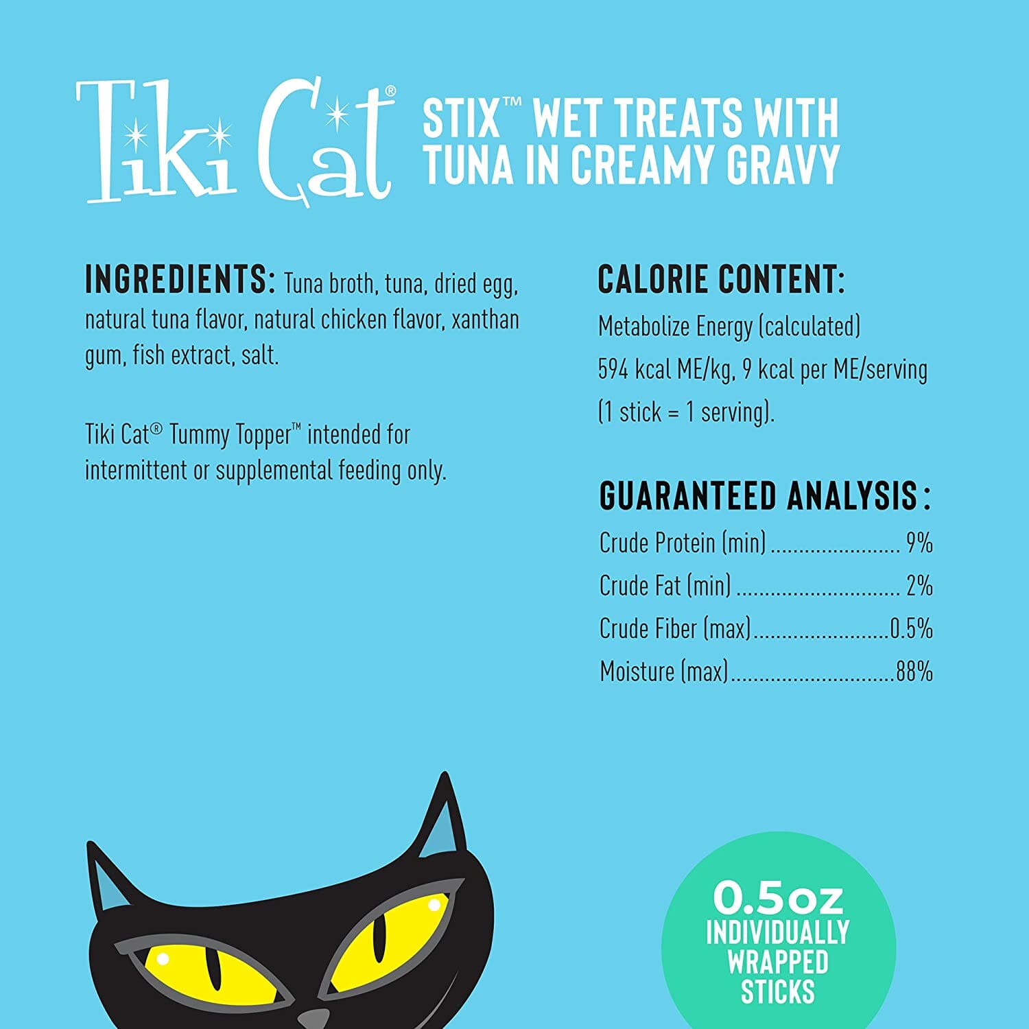 Tiki Cat Tuna Mousse STIX™ Cat Treats - (6 Tubes per Bag) - 3 Oz Bags - Pack of 12  