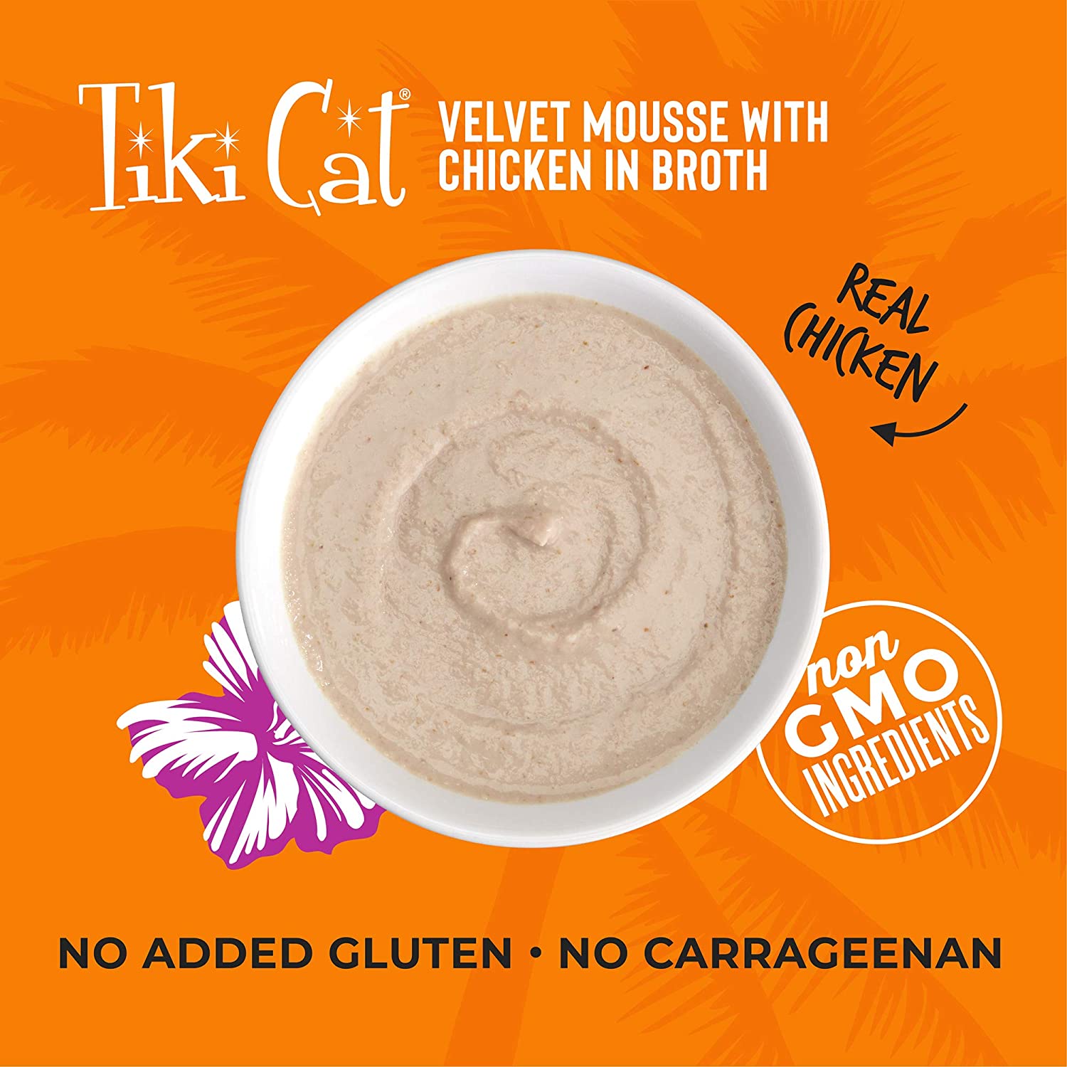 Tiki Cat Velvet Mousse Chicken Cat Food in Pouches - 2.8 oz Pouches - Case of 12  