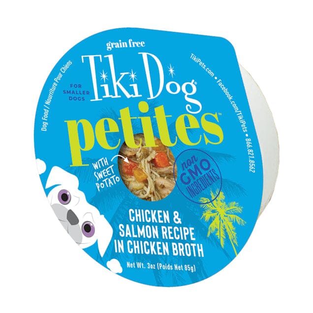 Tiki Dog Aloha Petite Cups Chicken & Salmon Wet Dog Food Trays - 3 Oz Cups - 4 Pack  