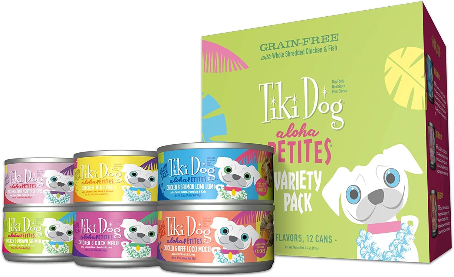 Tiki Dog Aloha Petite Cups Variety Pack Wet Dog Food Trays - 3 Oz Cups - 10 Pack  