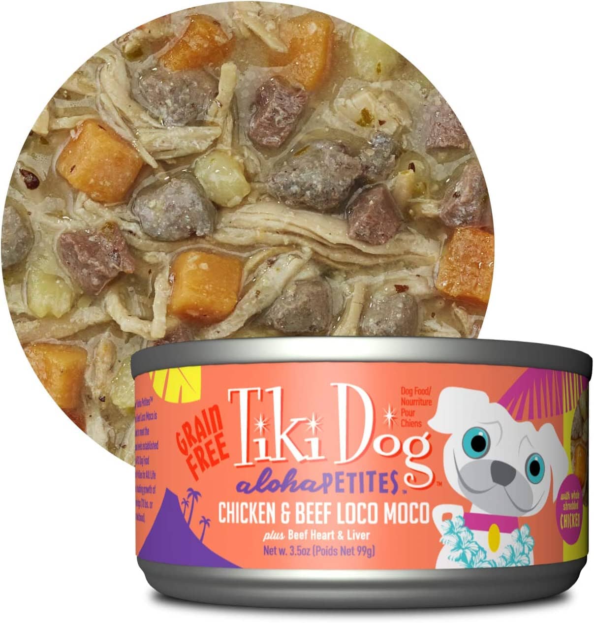 Tiki Dog Aloha Petite Cups Variety Pack Wet Dog Food Trays - 3 Oz Cups - 10 Pack  