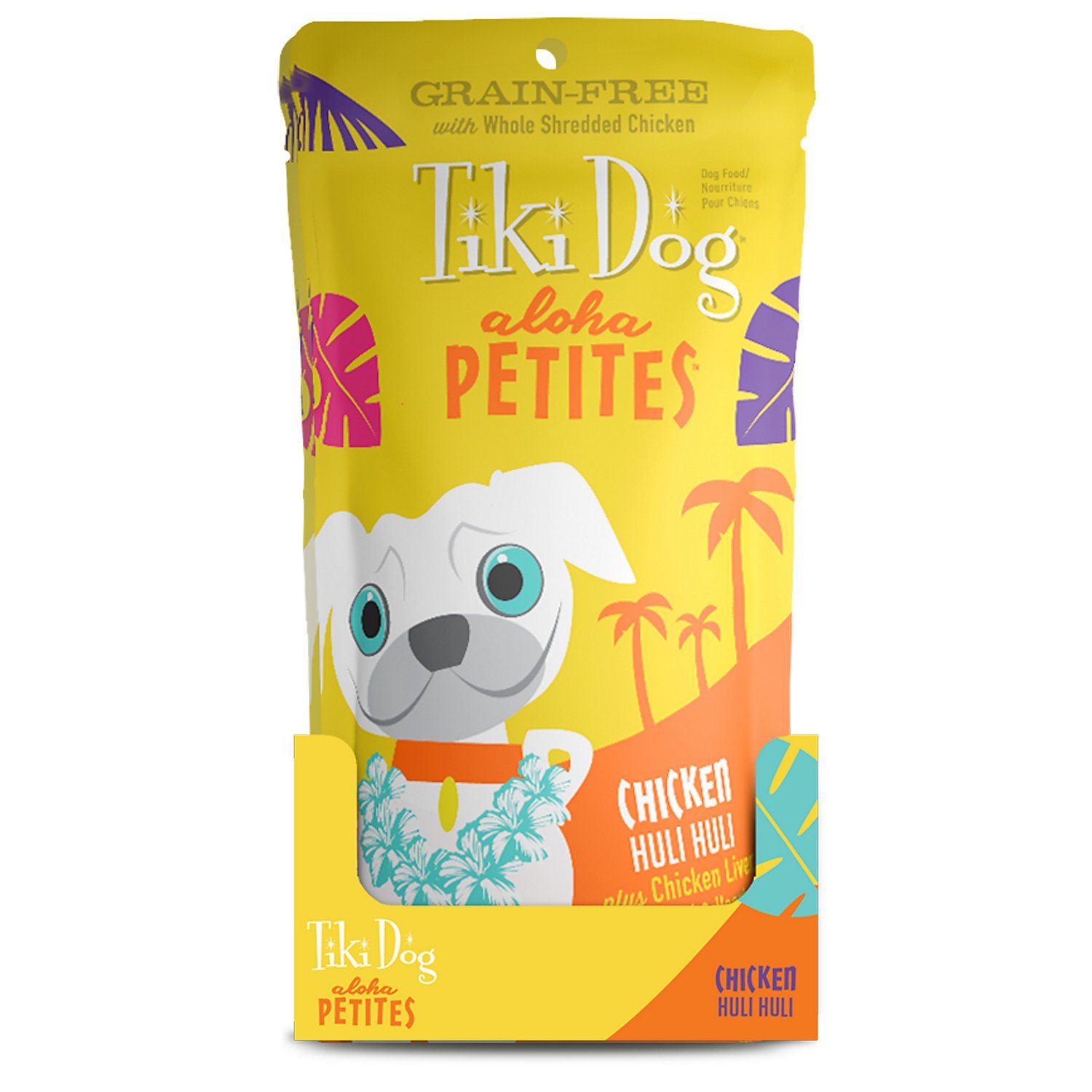 Tiki Dog Aloha Petites Chicken Huli Huli Dog Food in Pouches - 3.5 oz Pouch - Case of 12  