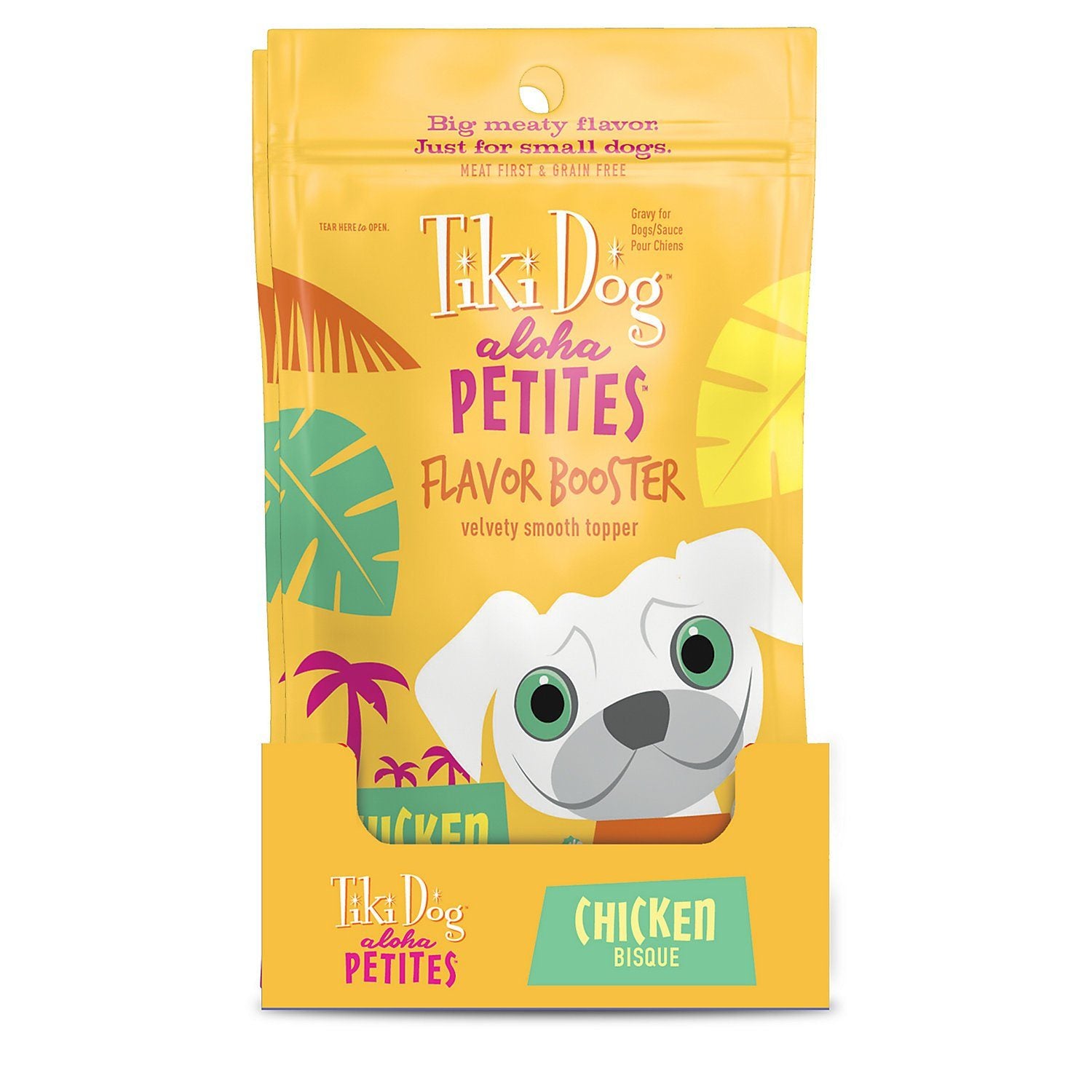 Tiki Dog Aloha Petites Flavor Booster Chicken Dog Food Topper and Mixer - 1.5 oz Pouches - Case of 12  