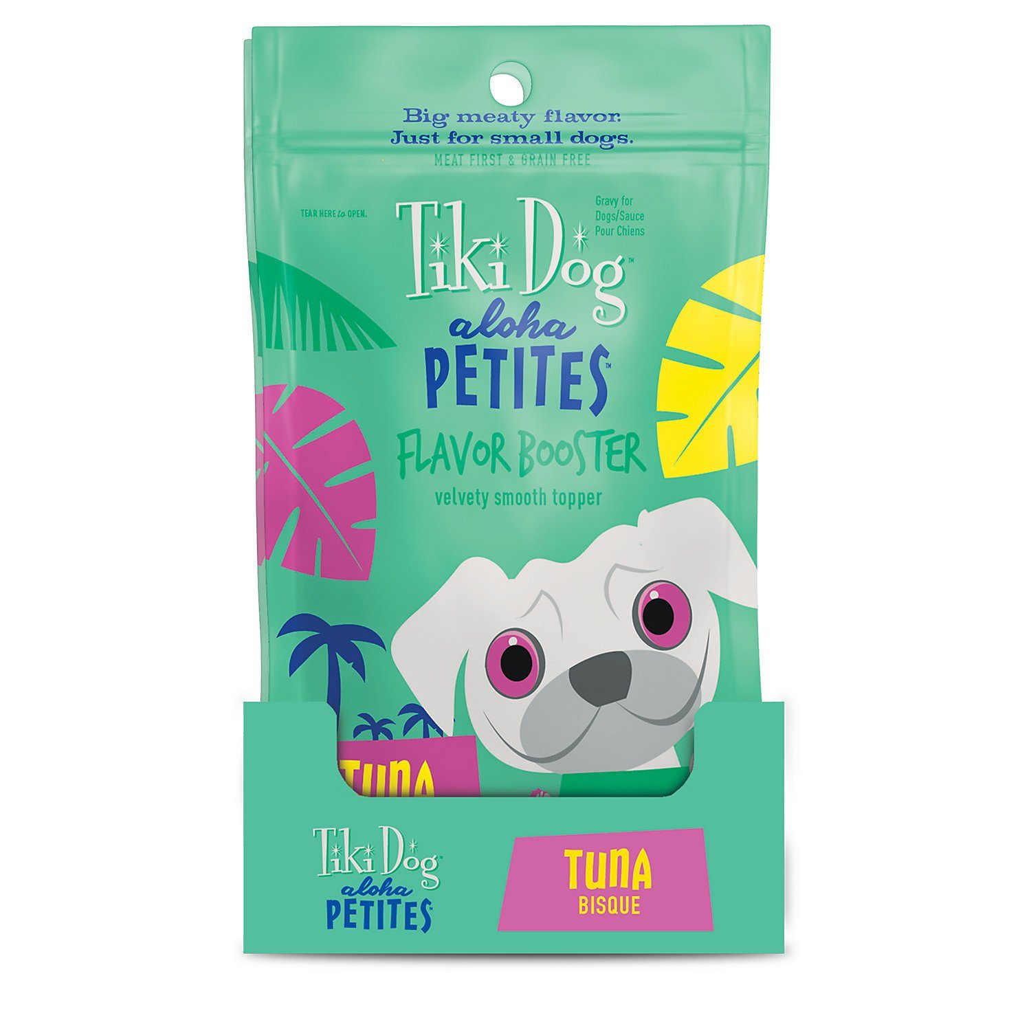 Tiki Dog Aloha Petites Flavor Booster Tuna Dog Food Topper and Mixer - 1.5 oz Pouches - Case of 12  