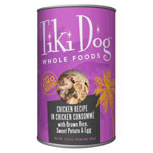 Tiki Dog Luau Chicken in Chicken Consomme with Brown Rice Sweet Potato & Egg Whole Wet ...
