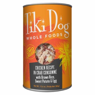 Tiki Dog Luau Chicken in Crab Consomme with Brown Rice Sweet Potato & Egg Whole Wet Dog Food - 13.6 oz Can - Case of 12  