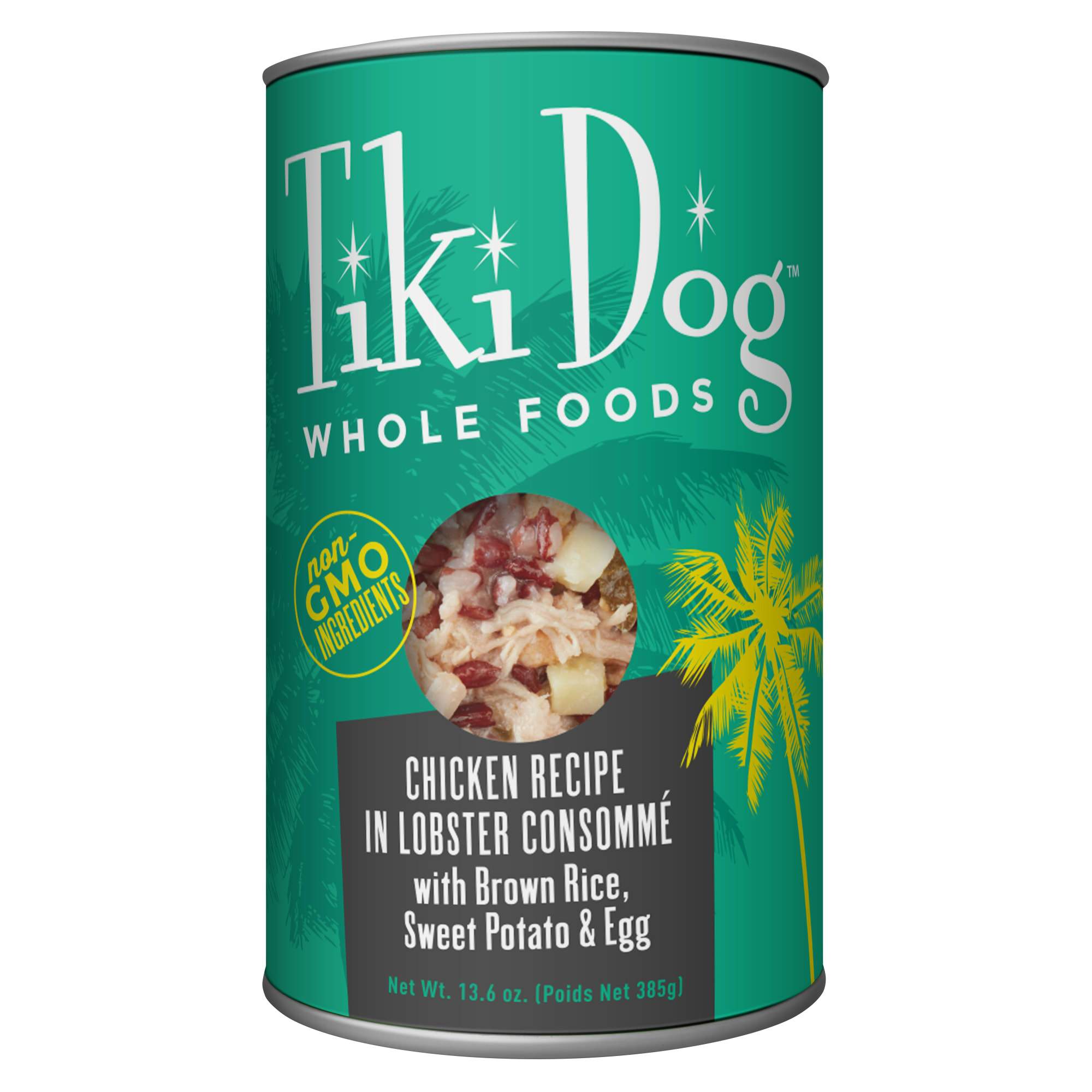 Tiki Dog Luau Chicken in Lobster Consomme with Brown Rice Sweet Potato & Egg Whole Wet Dog Food - 13.6 oz Can - Case of 12  