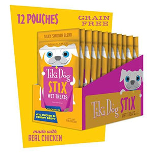 Tiki Dog STIX Chicken Mousse Dog Food - 3 oz Bag (6/0.5 oz Tubes per Bag) - Case of 12