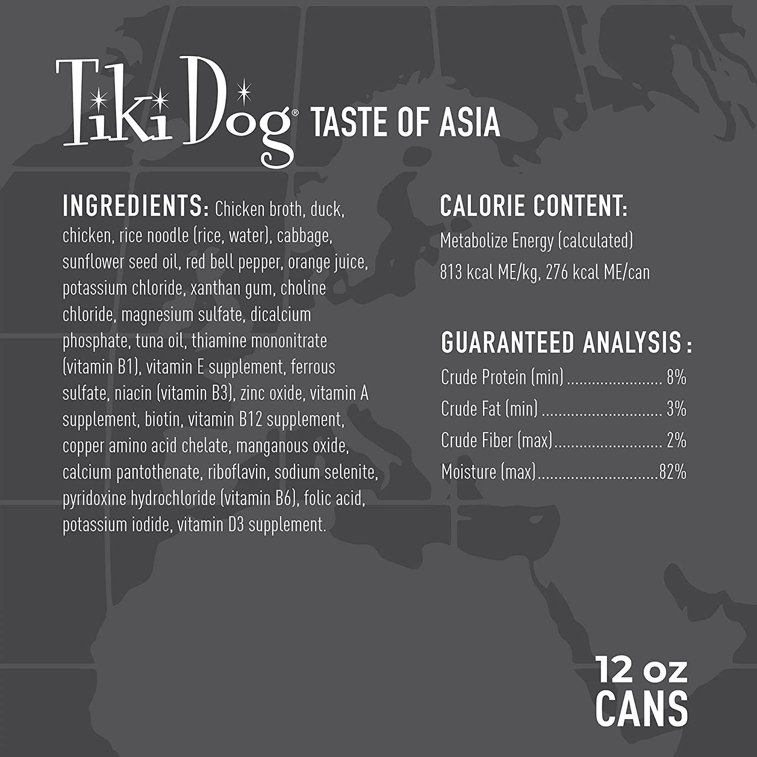 Tiki Dog Taste of the World Asian Peking Duck Canned Dog Food - 12 oz Can - Case of 8  