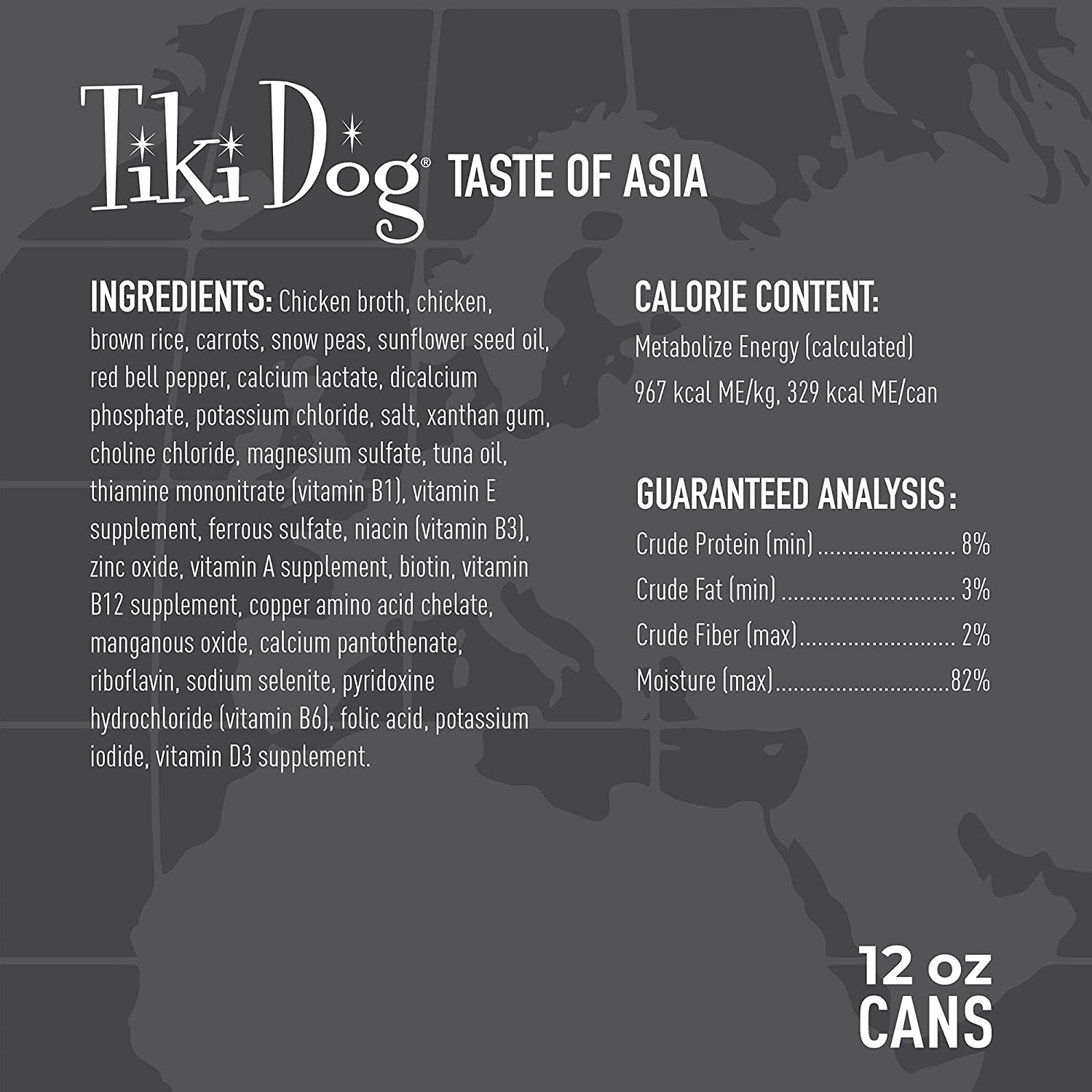 Tiki Dog Taste of the World Asian Stir Fry Canned Dog Food - 12 oz Can - Case of 8  