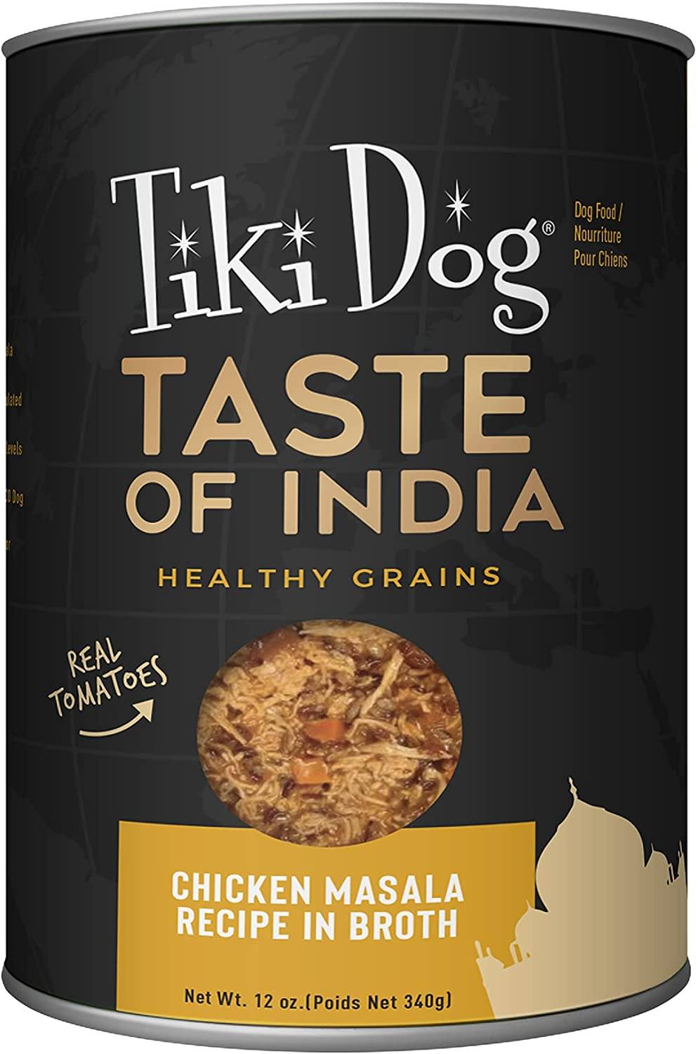 Tiki Dog Taste of the World Indian Chicken Masala Canned Dog Food - 12 oz Can - Case of 8  