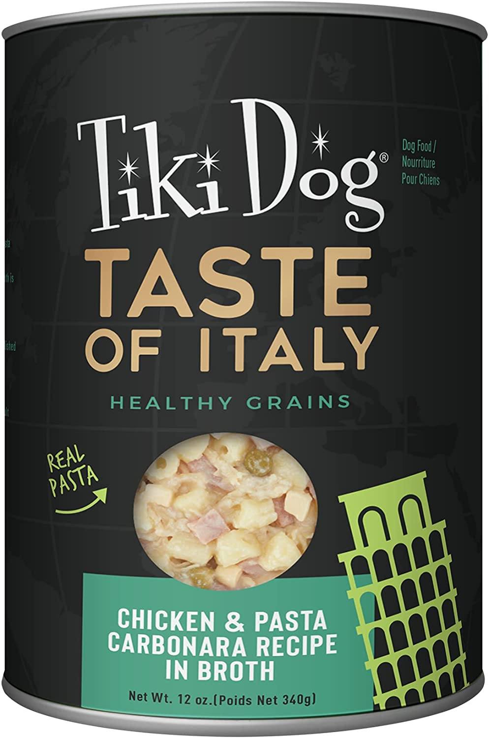 Tiki Dog Taste of the World Italian Carbonara Canned Dog Food - 12 oz Can - Case of 8  