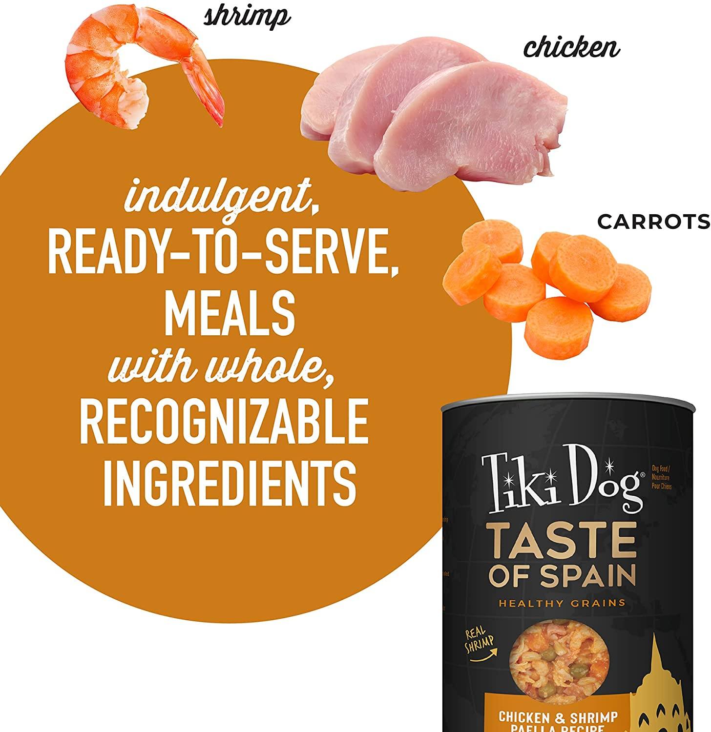 Tiki Dog Taste of the World Spanish Paella Canned Dog Food - 12 oz Can - Case of 8  