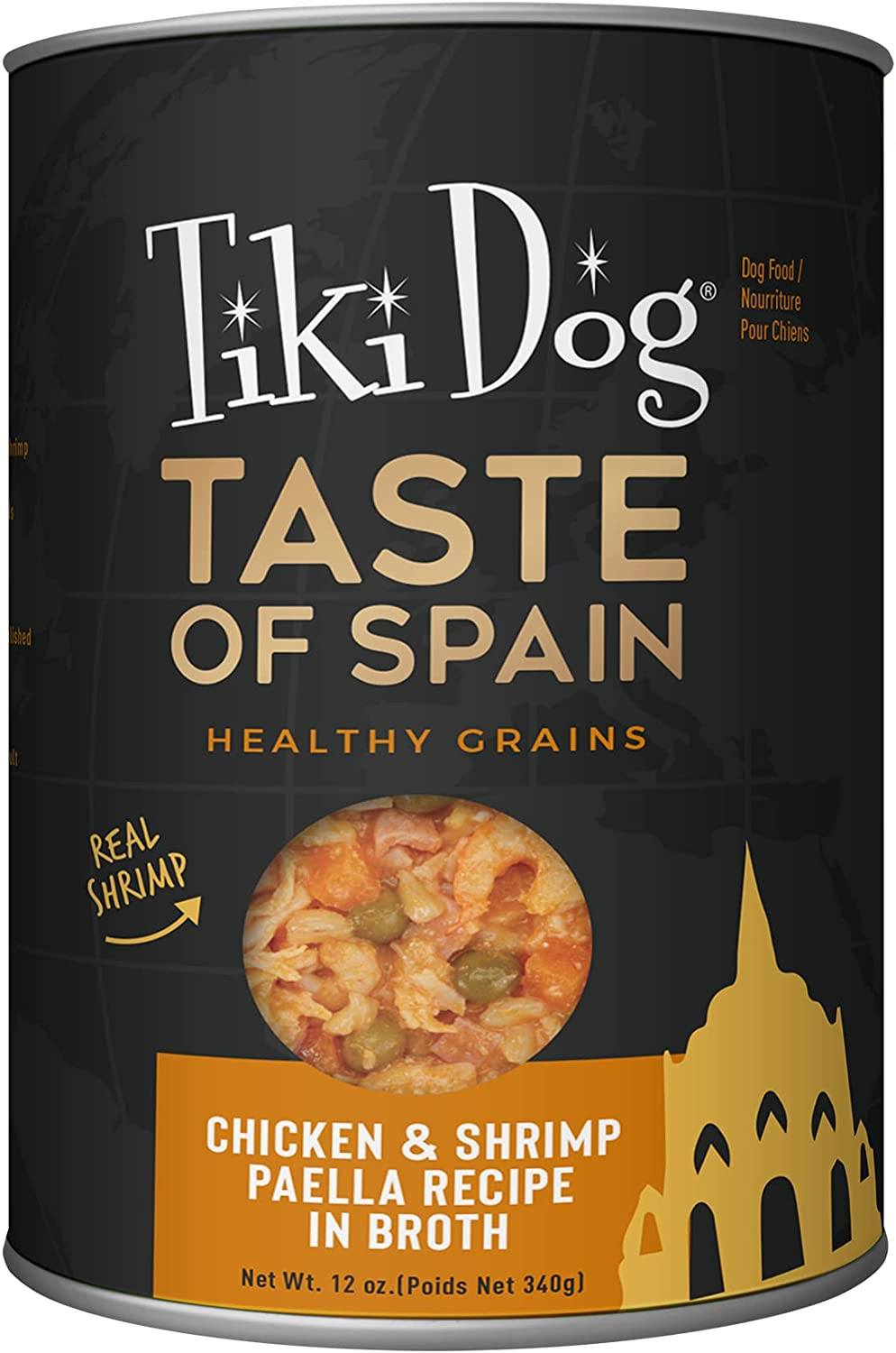 Tiki Dog Taste of the World Spanish Paella Canned Dog Food - 12 oz Can - Case of 8  