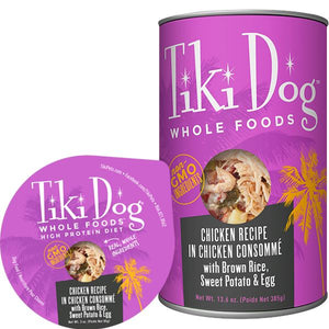 Tiki Dog Whole Foods Chicken & Chicken Consommé Canned Dog Food - 13.6 oz - Case of 1
