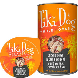 Tiki Dog Whole Foods Chicken / Crab Consommé Canned Dog Food - 13.6 oz - Case of 1
