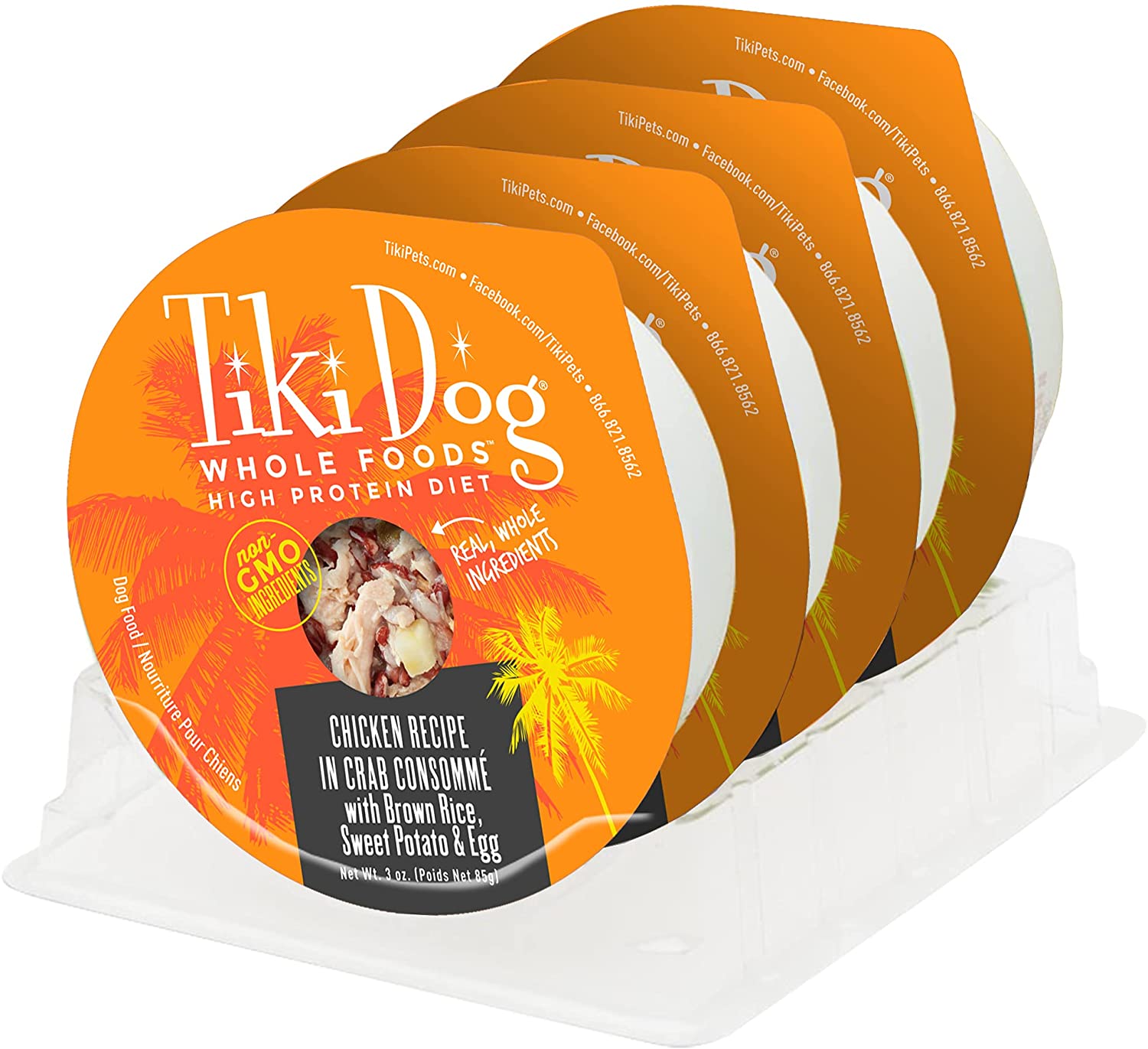 Tiki Dog Wholefoods Chicken / Crab Consommé Canned Dog Food - 3 oz Cans - Case of 4  