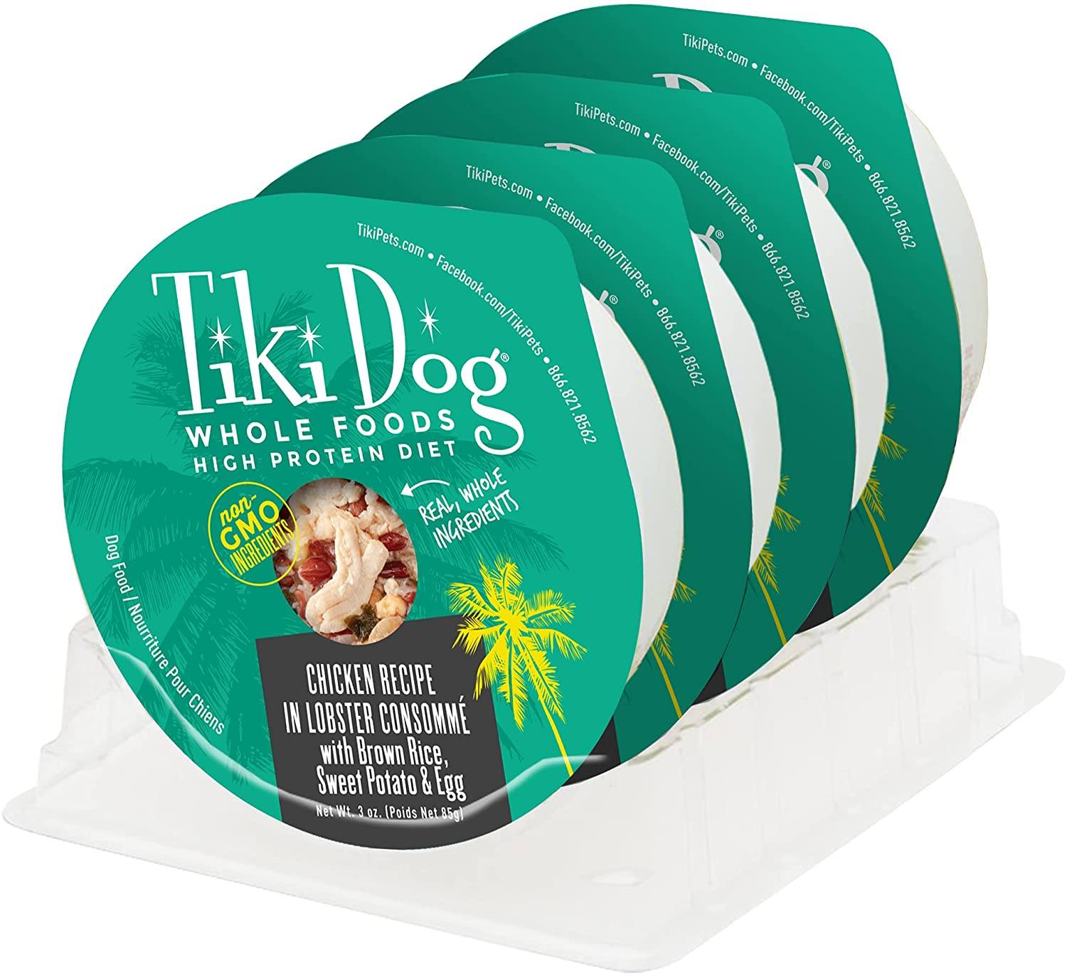 Tiki Dog Wholefoods Chicken / Lobster Consommé Canned Dog Food - 3 oz Cans - Case of 4  