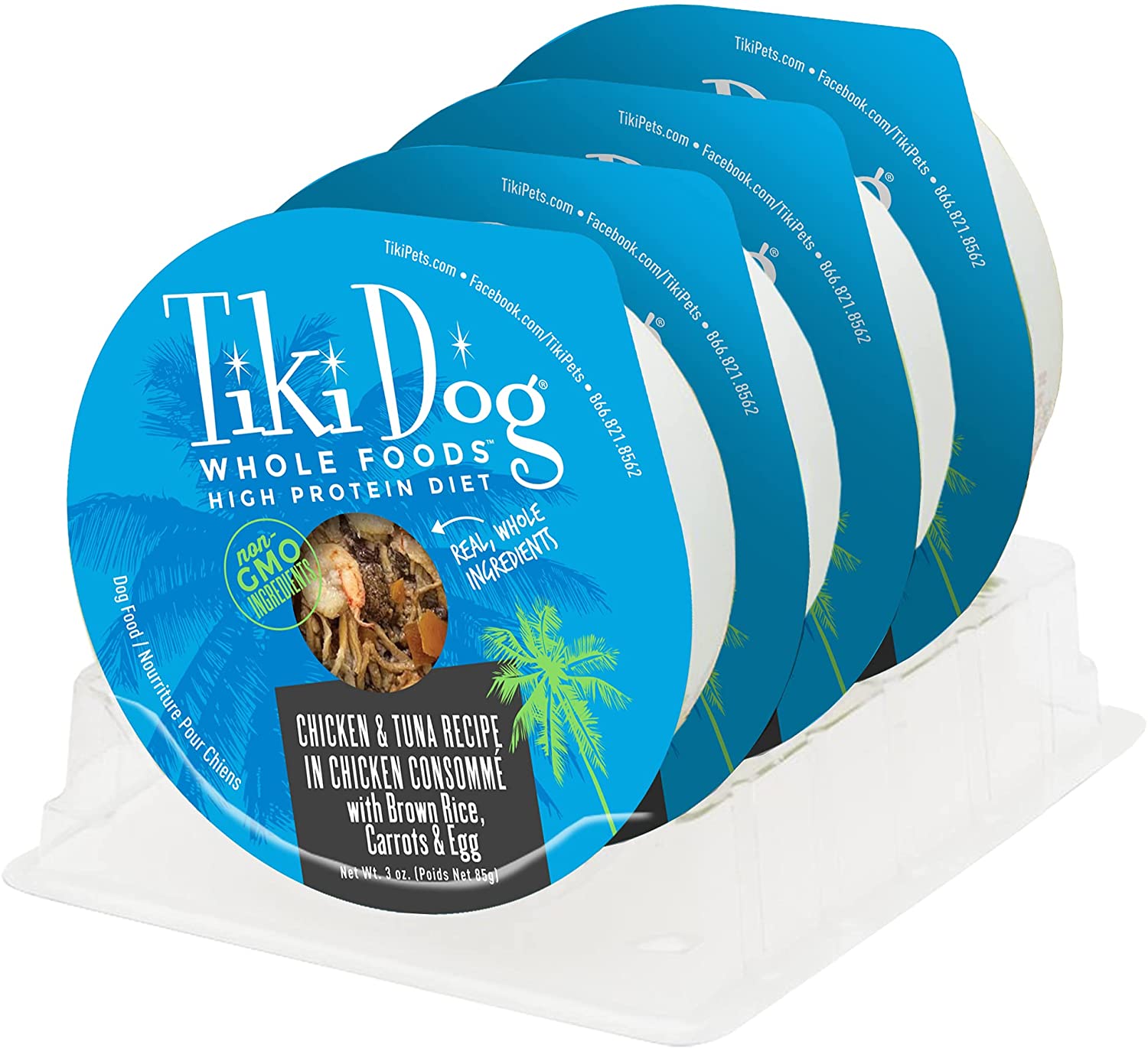 Tiki Dog Wholefoods Chicken & Tuna / Tuna Consommé Canned Dog Food - 3 oz Cans - Case of 4  