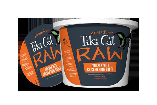 Tiki Pet Raw Food Tiki Cat Raw Chicken with Chicken Bone Broth - 8 oz.Tub  