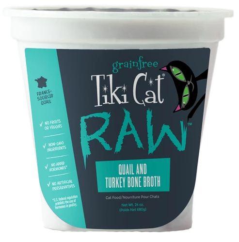 Tiki Pet Raw Food Tiki Cat Raw Quail and Turkey Bone Broth - 8 oz.Tub