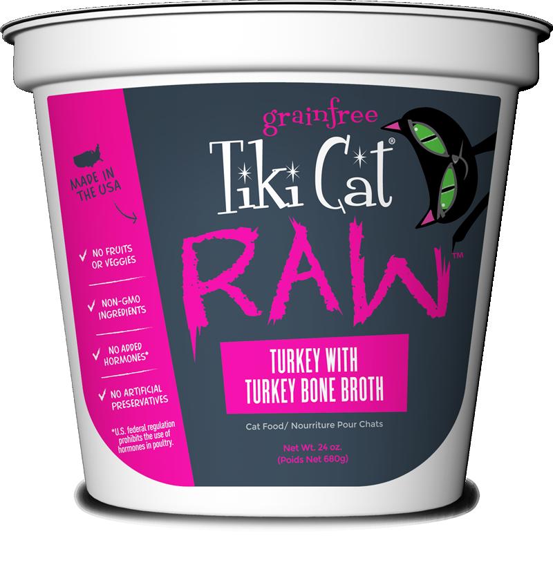 Tiki Pet Raw Food Tiki Cat Raw Turkey with Turkey Bone Broth - 8 oz.Tub  