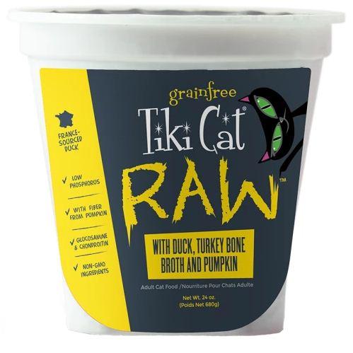 Tiki Pet Raw Food Tiki Cat Raw with Duck Turkey Bone Broth and Pumpkin - 24 oz. Tub