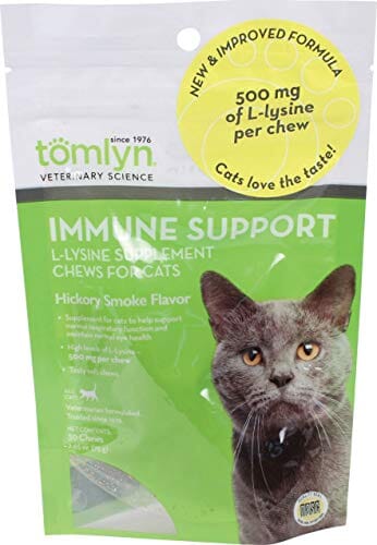 Tomlyn Immune Support L-Lysine Chews Cat Supplements - Hickory Smoke - 30 Count  