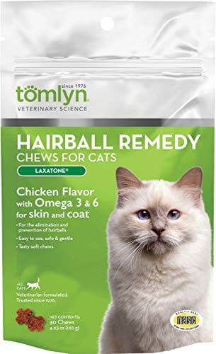 Tomlyn Laxatone Hairball Remedy Chews for Cats - Chicken - 60 Count  