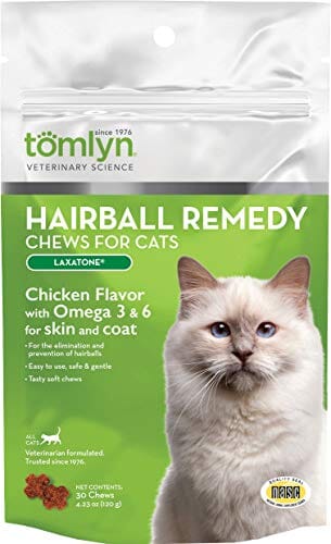 Tomlyn Laxatone Hairball Remedy Chews for Cats - Chicken - 60 Count