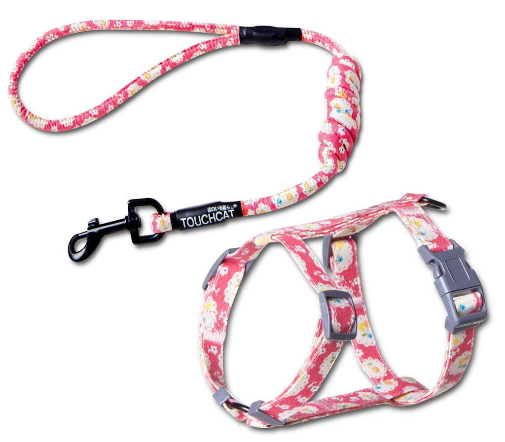 Touchcat 'Radi-Claw' Durable Cable Cat Harness and Leash Combo Small Pink