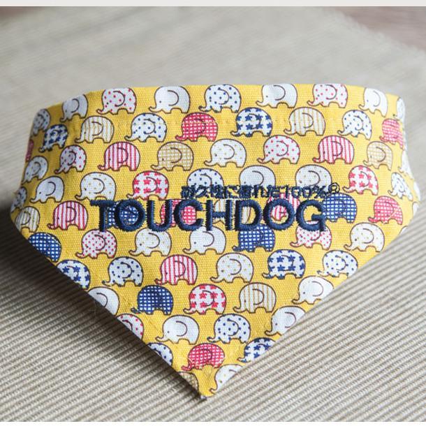 Touchdog Elephant Patterned Hook-and-Loop Fashion Dog Bandana  