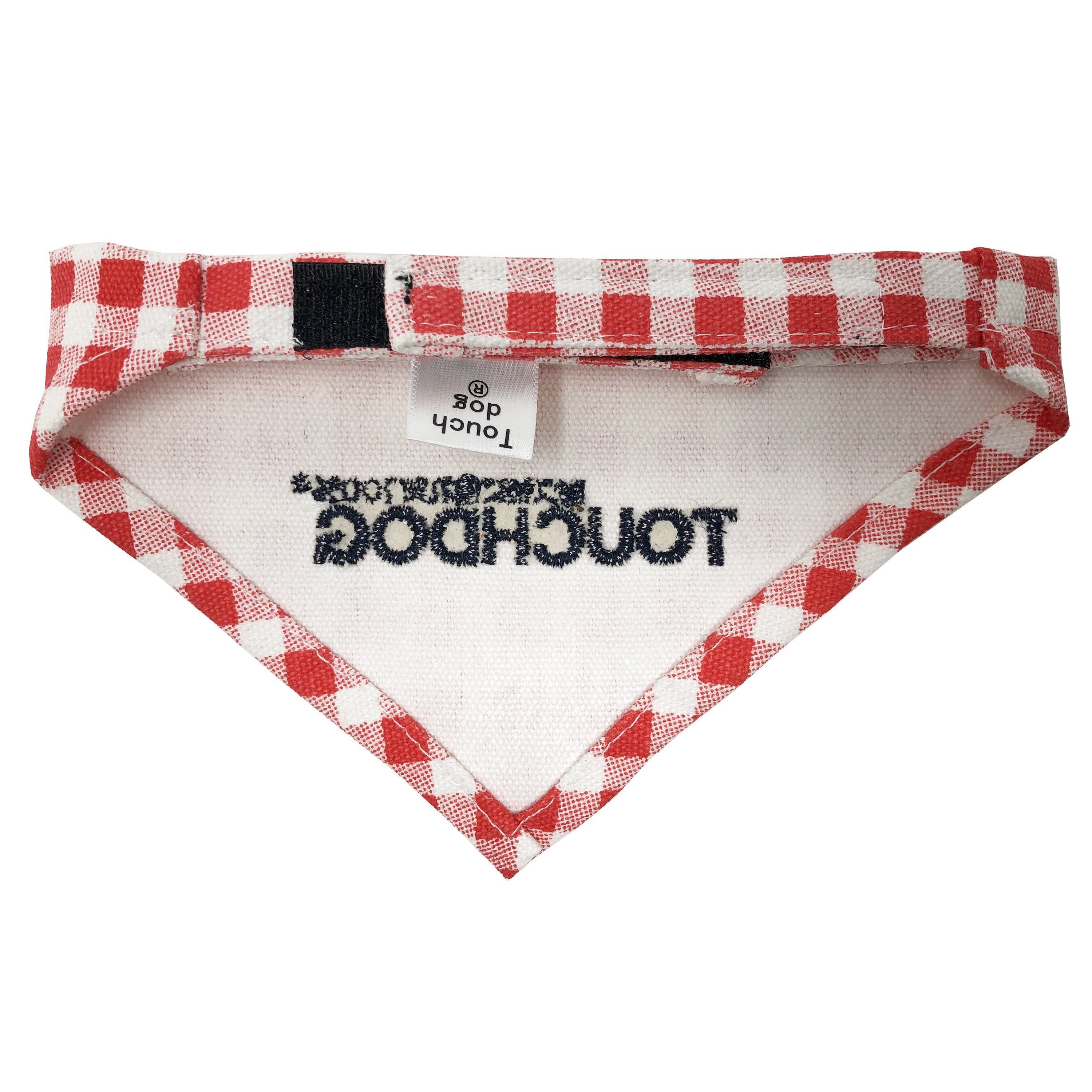 Touchdog Plaid Patterned Hook-and-Loop Fashion Dog Bandana  